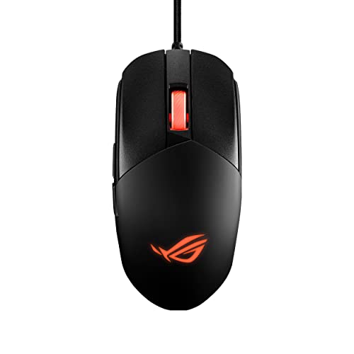 ASUS ROG Strix Impact III Gaming Mouse, Semi-Ambidextrous, Wired, Lightweight, 12000 DPI Sensor, 5 programmable Buttons, Replaceable switches, Paracord Cable, FPS Gaming Mouse, Black