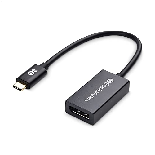 Cable Matters 32.4Gbps USB C to DisplayPort 1.4 Adapter, 8K@60hz, 4K@144hz and HDR Support -Thunderbolt 4 / USB4 / Thunderbolt 3 Compatible with Oculus Rift S, iPhone 15 Pro, MacBook Pro, XPS, Surface