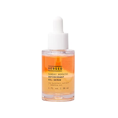 Versed Sunday Morning Antioxidant Oil Face Serum - Nourishing Facial Oil with Camellia Oil, Sea Buckthorn Extract and Vitamin E to Help Hydrate and & Strengthen Skin Barrier - Vegan (1 fl oz)