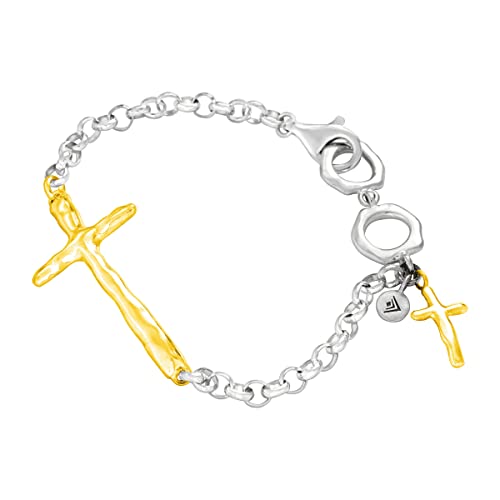 Silpada 'in Good Faith' Organic Cross Chain Bracelet in Sterling Silver, 8.25'