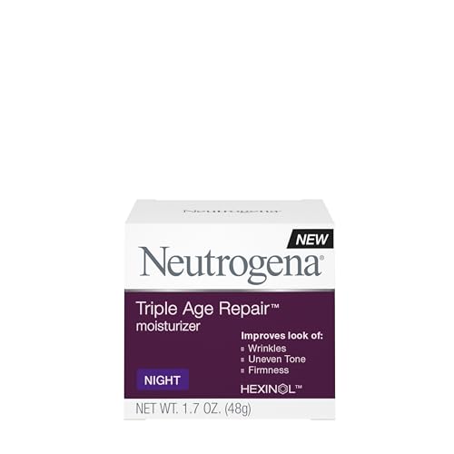Neutrogena Triple Age Repair Anti-Aging Night Cream with Vitamin C; Fights Wrinkles & Evens Tone, Firming Anti-Wrinkle Face & Neck Cream; Glycerin & Shea Butter, 1.7 oz