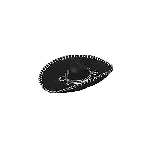 Dress Up America Mexican Sombrero Hat, Black, One Size Fits Most