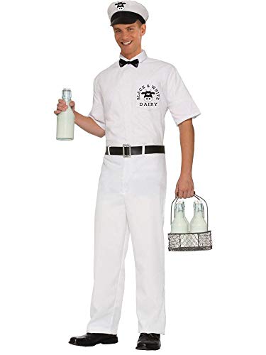 Forum Novelties Men's 50's Milkman Costume, White, Standard