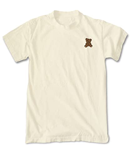 Riot Society Teddy Bear Embroidered Mens T-Shirt - Natural, Medium