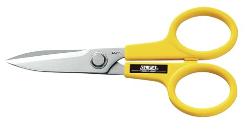 OLFA 7' Serrated Edge Stainless-Steel Scissors (SCS-2) - 7 Inch Multi-Purpose Heavy-Duty Scissors w/ Sharp Blades & Comfort Grip for Home, Office, Fabric, Sewing, Kitchen, Industrial Materials