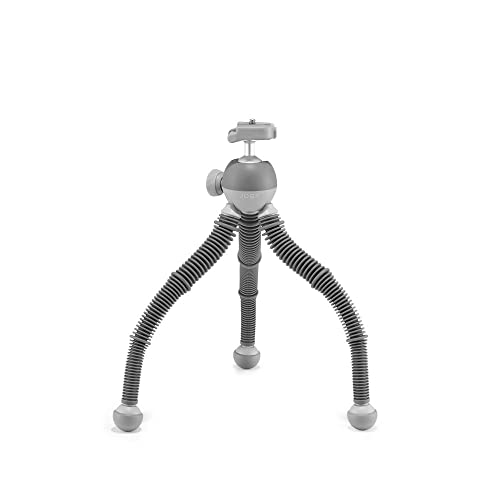 JOBY PodZilla Large Flexible Tripod with Ball Head Included, Phone Tripod from The Creators of GorillaPod, Compatible with iPhone, Smartphones, Compact Mirrorless Cameras, Devices up to 2.5kg, Gray