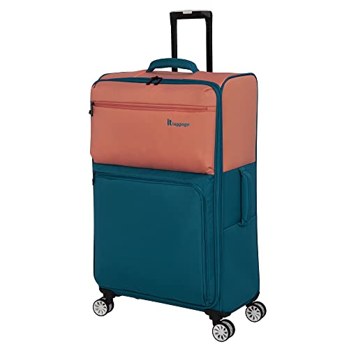 it luggage Duo-Tone 31' Softside Checked 8 Wheel Spinner, Peach/Sea Teal