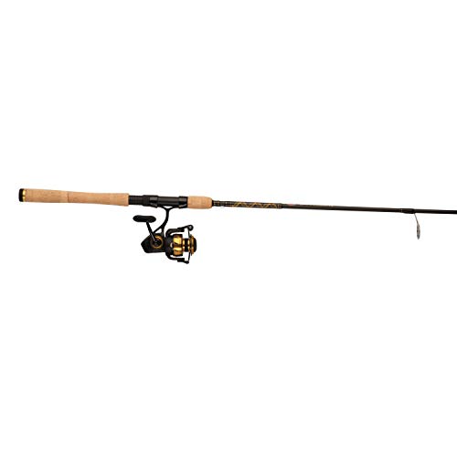 PENN 7’ Spinfisher VI Fishing Rod and Reel Spinning Combo, 7’, 1 Graphite Composite Fishing Rod with 6 Reel, Durable and Break Resistant, Black Gold, 4500 Size Reel - 7' - Medium - 1pc