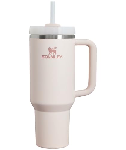 Stanley Quencher H2.0 FlowState Stainless Steel Vacuum Insulated Tumbler with Lid and Straw for Water, Iced Tea or Coffee, Smoothie and More, Rose Quartz 2.0, 40oz