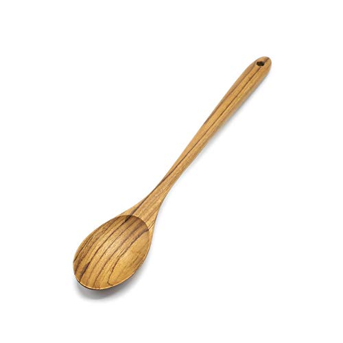 FAAY 13.5' Teak Cooking Spoon, Wooden Spoon, Mixing Spoon Handcraft from Teak | Healthy and High Moist Resistance for Non Stick Cookware