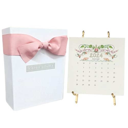 Karen Adams Gold Easel 2024 Desk Calendar 17 Month August 2023 - December 2024