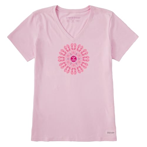Life is Good Women's Crusher Tee Flip Flop Mandala, Seashell Pink, X-Large