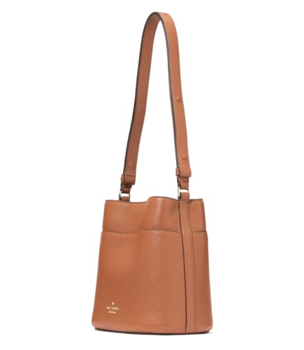 Kate Spade New York Women's Leila Pebbled Leather Small Bucket Bag, Warm Gingerbread
