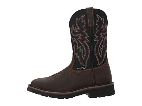 Wolverine Men's Rancher Wpf Steel Toe Wellington Work Boot Black/Brown 7.5 M US