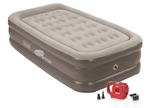 Coleman SupportRest Double-High 18' Twin Air Mattress | Indoor and Outdoor Raised Airbed with 120V Rechargeable Air Pump | Blow Up Air Mattress for Camping