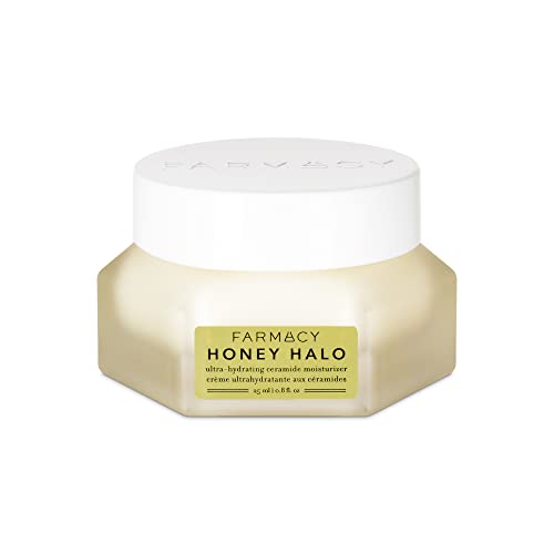 Farmacy Ceramide Face Moisturizer - Honey Halo Hydrating Facial Moisturizer for Dry Skin - Plumps, Soothes + Restores Skin with Potent Ceramides + Buckwheat Honey for a Dewy, Healthy Glow (25ml)