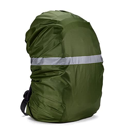 Silfrae Waterproof Rucksack Cover Backpack Rain Cover 30L-100L for Travel Climbing Hiking (Army Green-Reflective, 60L-70L)