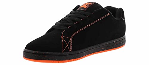 DC mens Gaveler Low Skate Shoe, Black/Orange, 9.5 US