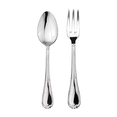 Mepra Raffaello Serving Set – [2 Piece Set], Stainless-Steel Finish, Dishwasher Safe Cutlery for Fine Dining