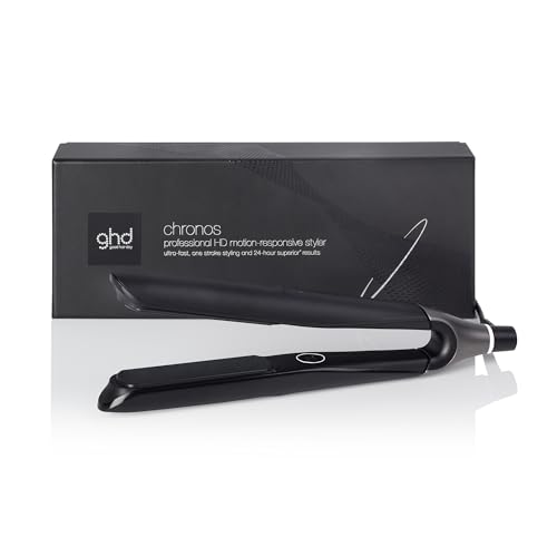 ghd Chronos Styler ― 1' Hair Straightener, 3X Faster HD Motion-Responsive Styler for One Stroke High-Definition Results that Last 24hrs, 85% More Shine, 2X Less Frizz, No Heat Damage ― Black