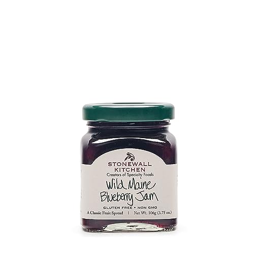 Stonewall Kitchen Gourmet Wild Maine Blueberry Jam, Bursting with Tiny, Hand Raked Maine Blueberries, Made in USA, Comes in Beautiful Jar, 3.75 oz
