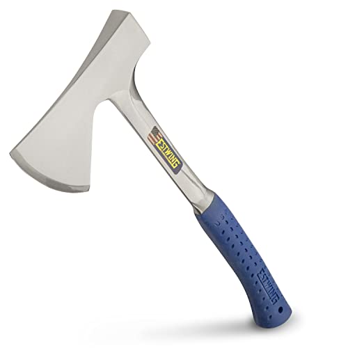 ESTWING Camper's Axe - 16' Hatchet with Forged Steel Construction & Shock Reduction Grip - E44A