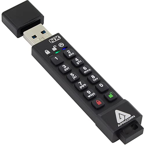 Apricorn 8GB Aegis Secure Key 3 NX 256-bit Encrypted FIPS 140-2 Level 3 Validated Secure USB 3.0 Flash Drive (ASK3-NX-8GB), Black