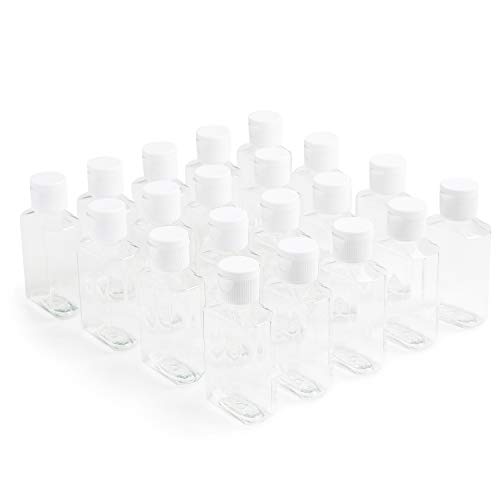 MHO Containers | Clear, Refillable Flip-Top Bottles | BPA/Paraben-Free, 2 fl oz (60 mL) — Set of 20