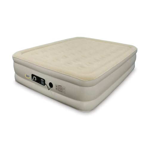 Serta Raised Air Mattress with Never Flat Pump | Size: Queen 18' | Luxury Inflatable Mattress - Built in Air Pump to Ensure a Good Night’s Rest | Heavy Duty Blow Up Mattress with Self Inflating Pump
