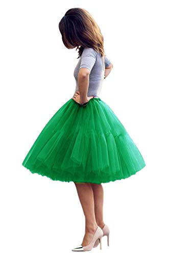 Women Green Tutu Dress for Women Long Tulle Skirt Puffy Petticoat Skirts Green