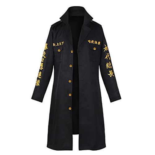 MEADOO Anime Cosplay Costumes Manjiro Jacket Coat Cloak Black Uniform Suit Adult Halloween Outfits (XL, Single Coat)