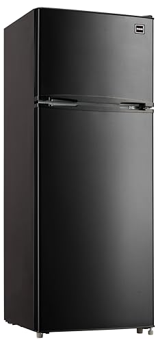 RCA RFR741-BLACK Apartment Size-Top Freezer-2 Door Fridge-Adjustable Thermostat Control-Black-7.5 Cubic Feet