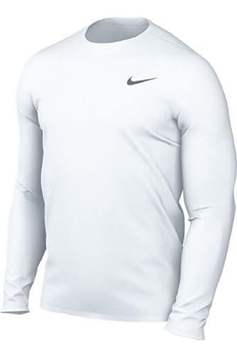 Nike Men's Team Legend Long Sleeve Tee Shirt (Medium, White)