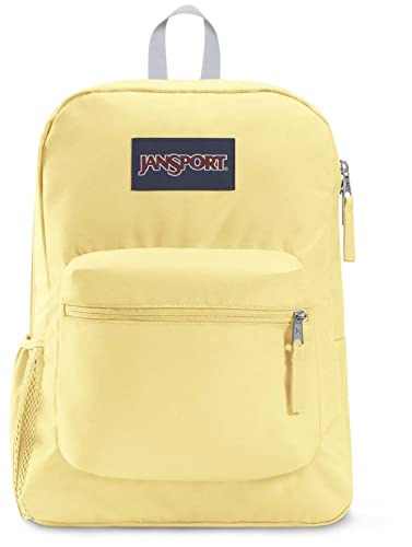 JanSport Cross Town Backpack, Pale Banana, 17' x 12.5' x 6' - Simple Bookbag Adults with 1 Main Compartment, Front Utility Pocket - Premium Accessories