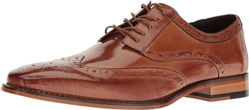 STACY ADAMS Men's Tinsley-Wingtip Oxford, Tan, 10.5 W US