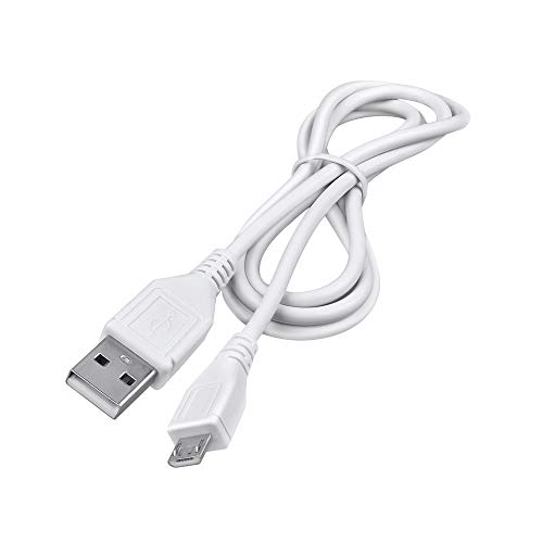 ABLEGRID 5ft White Micro USB Data/Sync Charging Cable PC Laptop Charger Power Cord for Foscam C1 C1B C1-W Indoor HD 720P Mini Wireless IP Camera FCC ID: ZDEC1 IC: 12558A-C1