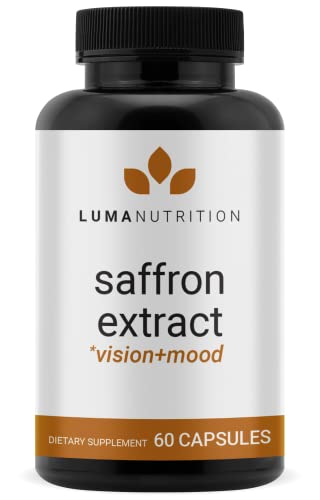 Luma Nutrition Saffron Extract Capsules - Premium Saffron Supplements - 88.50 mg Pure Saffron Pills - Mood Support - Eye Support - Made in The USA - 60 Capsules
