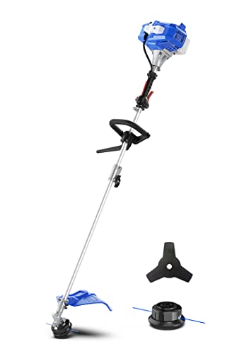 WILD BADGER POWER 26cc Weed Wacker Gas Powered, 3 in 1 String Trimmer/Edger 17'' with 10'' Brush Cutter,Rubber Handle & Shoulder Strap Included