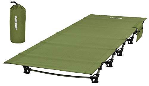 MARCHWAY Ultralight Folding Tent Camping Cot Bed, Portable Compact for Outdoor Travel, Base Camp, Hiking, Mountaineering, Lightweight Backpacking (Army Green)