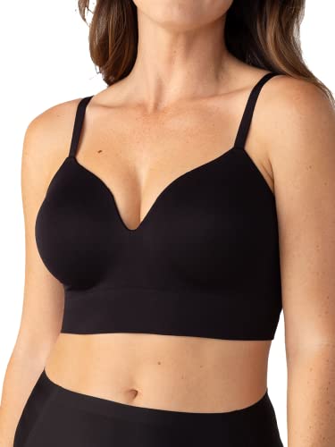 Supportive Seamless Wireless Bra for Women by SHAPERMINT - Comfy Everyday Bralettes from Small to Plus Size, Black, 2X-Large
