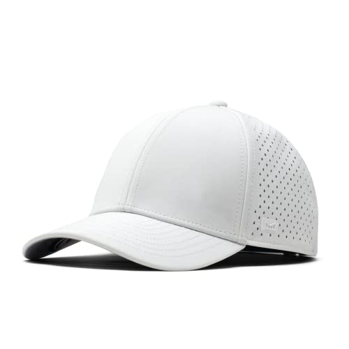 melin A-Game Hydro, Men’s Performance Snapback Hats, Water-Resistant Fitted Baseball Caps for Men & Women, Golf, Running, or Workout Hat, White, Medium-Large