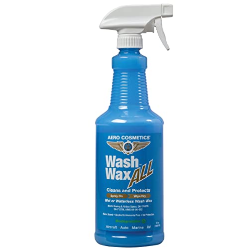 Wet or Waterless Wash Wax Kit 32 Fl. Oz. Cleans, Protects, Shines. Aircraft Quality Just Spray On and Wipe Dry