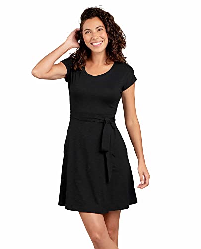 Toad&Co Cue Wrap Short Sleeve Dress - Women's Black Large
