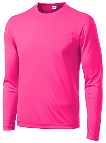 Opna Men's Long Sleeve Moisture Wicking Athletic Shirts NEOPNK-M Pink