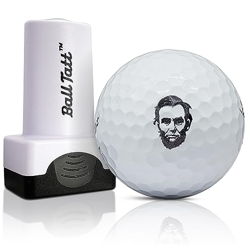 Ball Tatt - Honest Abe Golf Ball Stamp, Golf Ball Stamper, Self-Inking Golf Ball Stamp Markers, Reusable Golf Ball Marking Tool to Identify Golf Balls, Golfer Gift Golfing Accessories