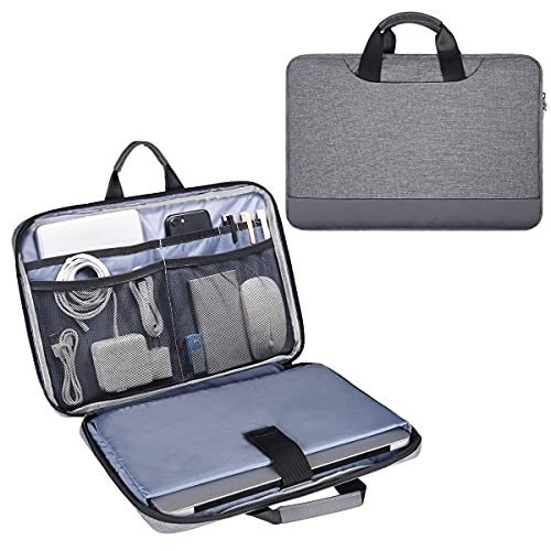 15.6 Inch Laptop Bag, Men Women Travel Briefcase Laptop Sleeve with Organizer for Dell Inspiron 15 5000, Acer Aspire E15, HP Pavilion/Victus 15.6, ASUS Chromebook 15.6, Lenovo Ideapad 15.6' Case, Gray