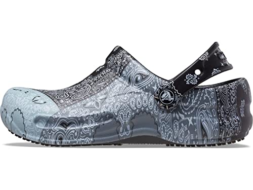 Crocs Unisex Bistro Graphic Clogs, Slip Resistant Work Shoes, Bandana Print, Numeric_8 US Women