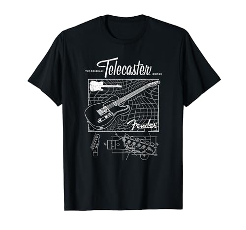 Fender The Original Telecaster Guitar Schematic Poster T-Shirt