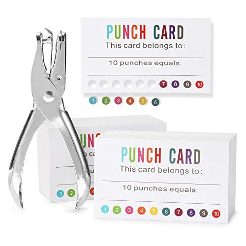 ONEDONE Punch Cards (Pack of 200) Reward Punch Cards for Classroom Behavior Incentive Awards for Kids Students Teachers Home Classroom School Business Loyalty Gift Card - 3.5' x 2'