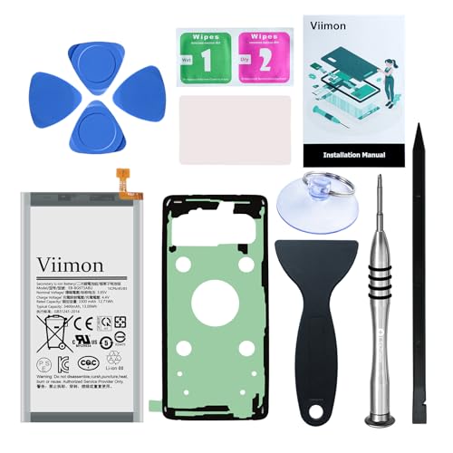 Viimon S10 Battery Replacement Kits (New Upgraded) for Samsung Galaxy S10 SM-G973U All Models with Adhesive and Repair Tool Kits